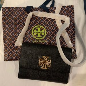 Tory Burch leather Britten wallet on chain purse